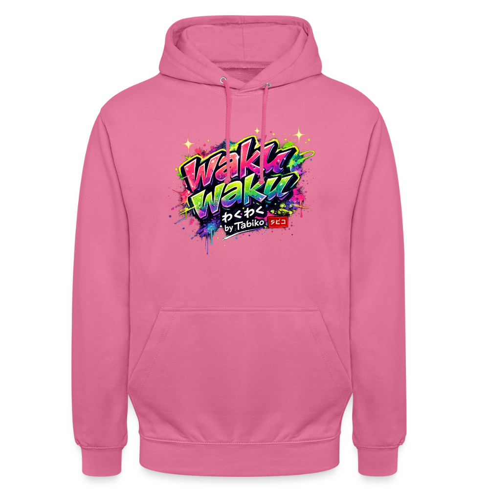 Unisex Hoodie "Waku Waku" Neon Japan Street Style - pink