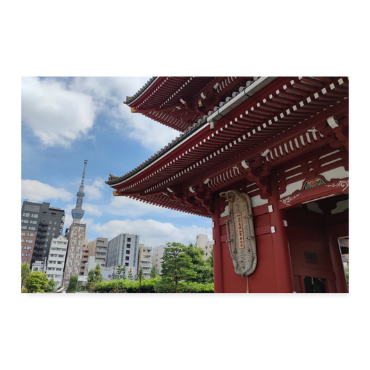 Poster "Asakusa Tempel & Skytree" 24" x 16" (60x40 cm) - white