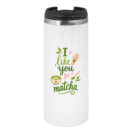 Thermobecher "I Like You So Matcha" - white