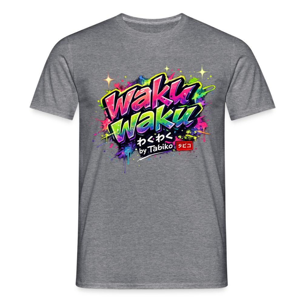 T-Shirt "Waku Waku" Neon Japan Street Style - graphite heather