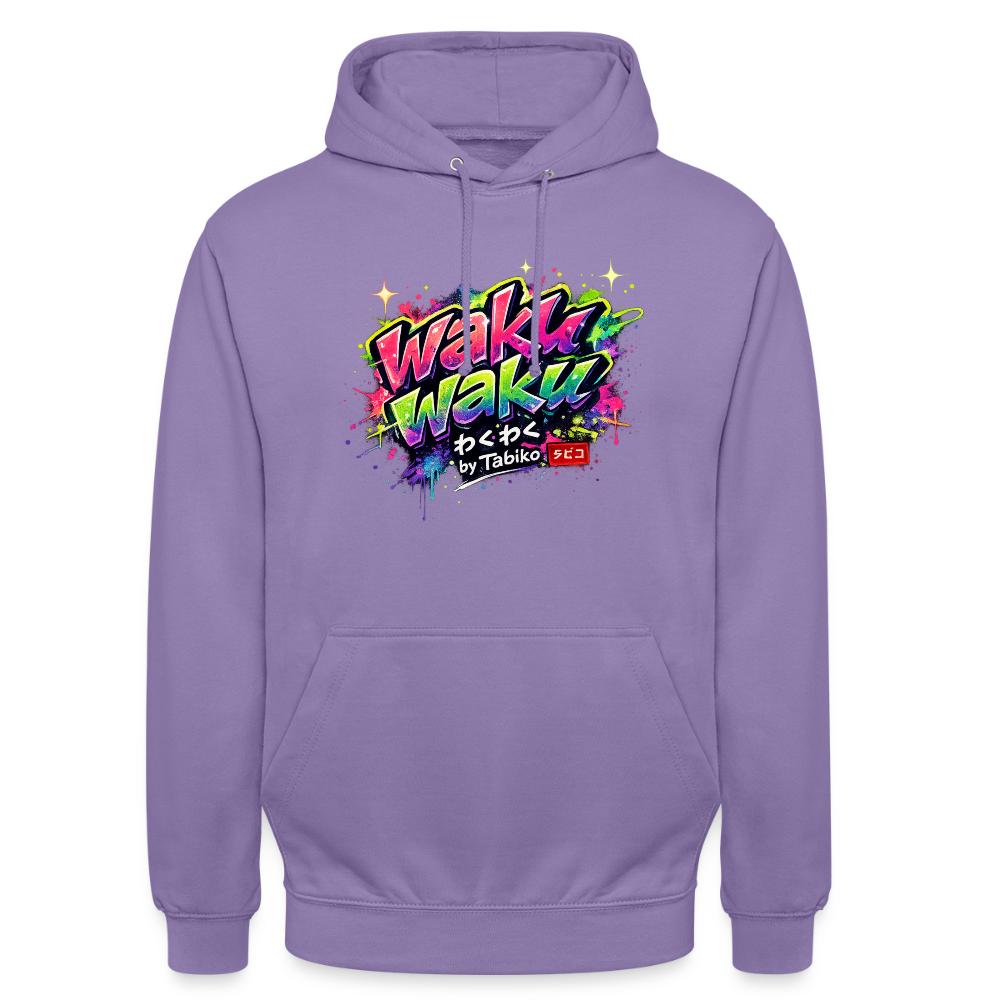 Unisex Hoodie "Waku Waku" Neon Japan Street Style - lavender