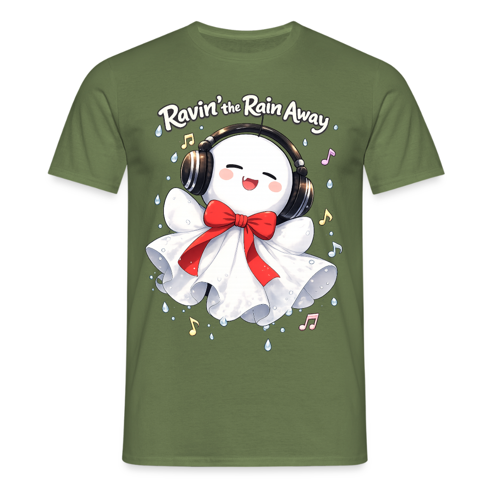 T-Shirt "Ravin' the Rain Away" - military green