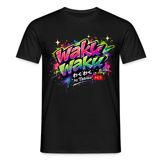 T-Shirt "Waku Waku" Neon Japan Street Style - black