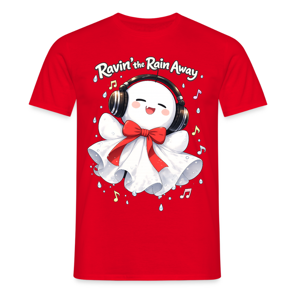 T-Shirt "Ravin' the Rain Away" - red