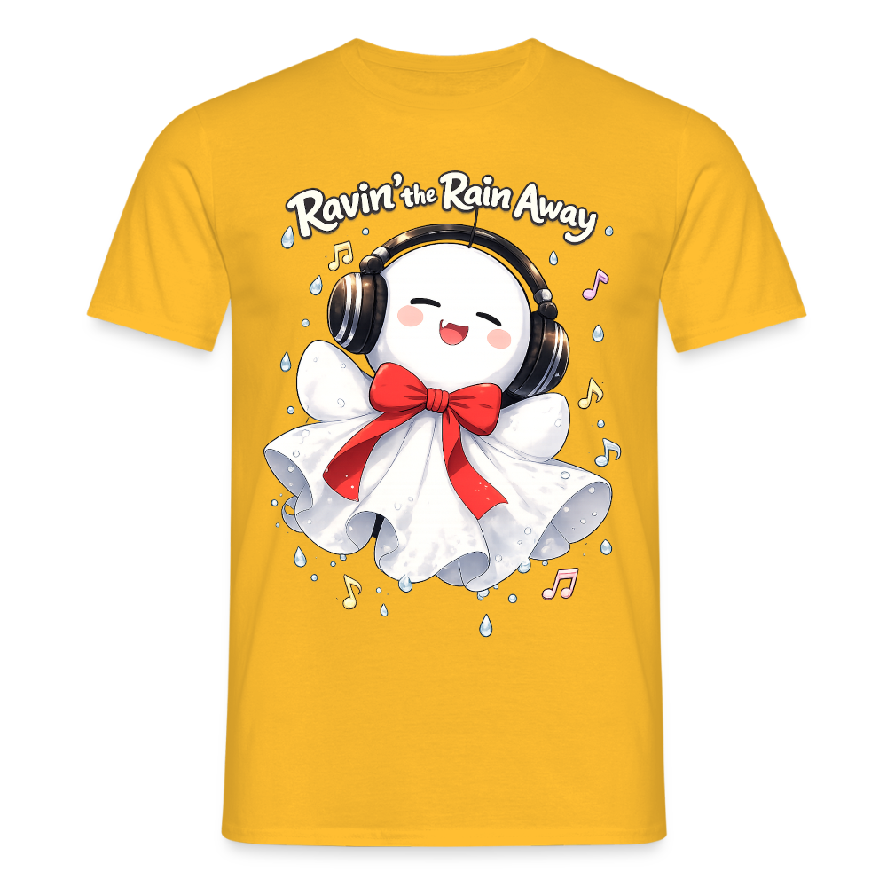 T-Shirt "Ravin' the Rain Away" - yellow