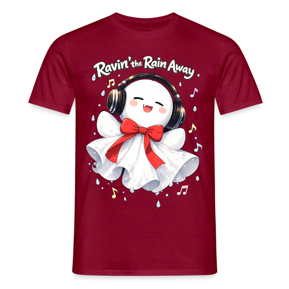 T-Shirt "Ravin' the Rain Away" - brick red