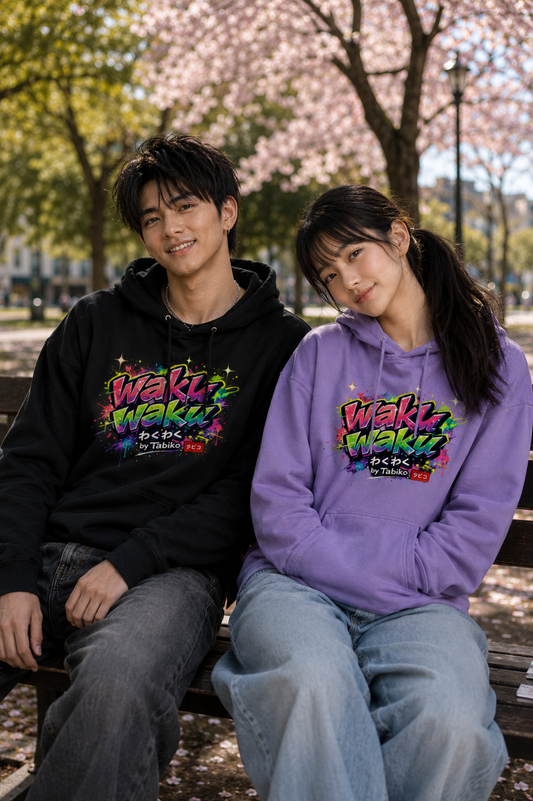 Unisex Hoodie "Waku Waku" Neon Japan Street Style